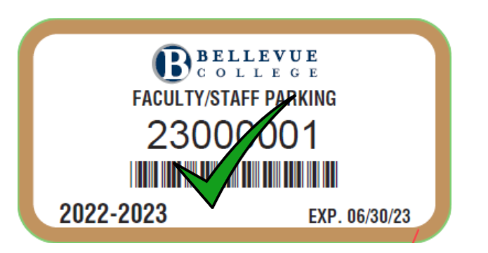 Employee parking permit for 2022-2023