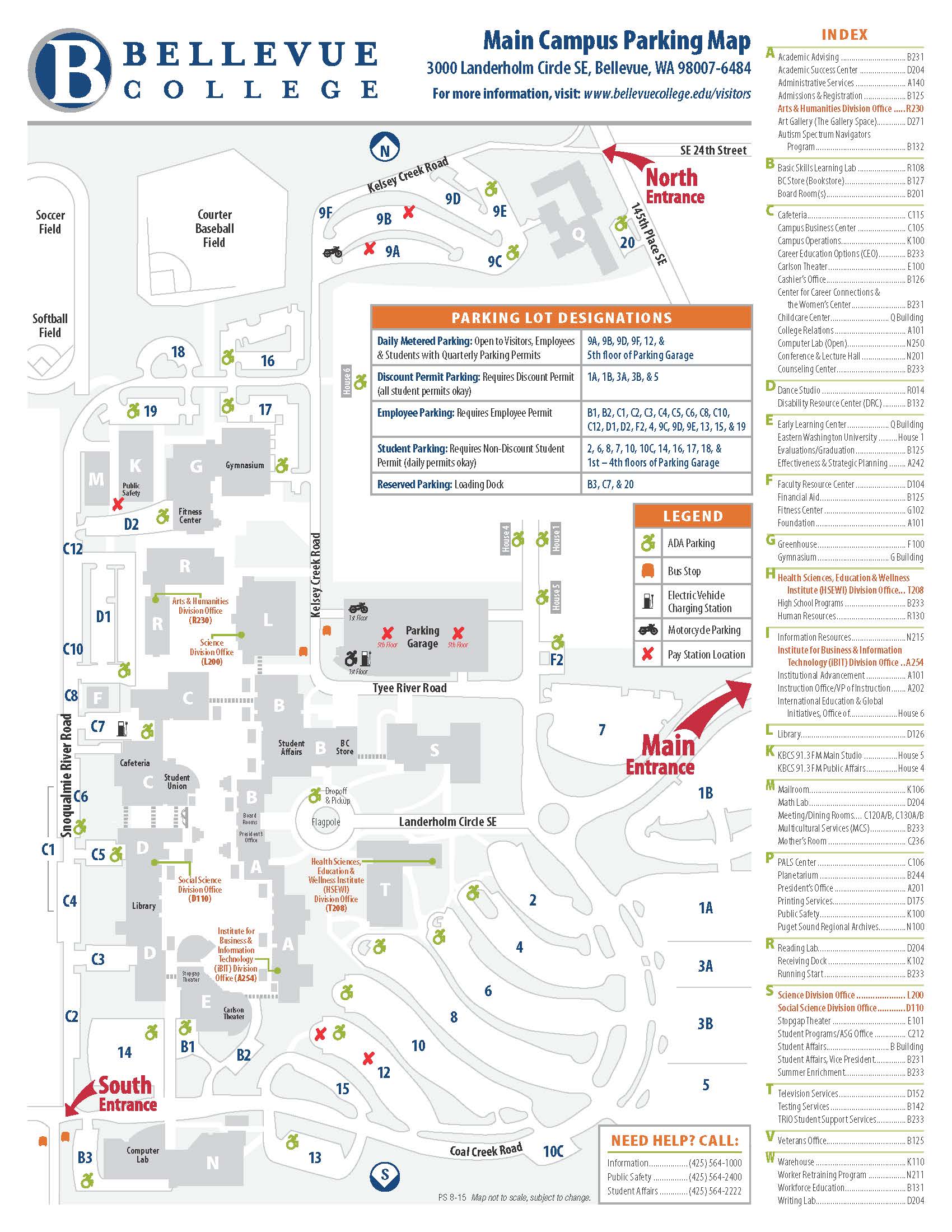 Bellevue College Main Campus Permit Parking Home